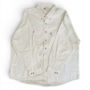 Men's XXL Carhartt White/Cream Rugged Workwear Button-Up Shirt